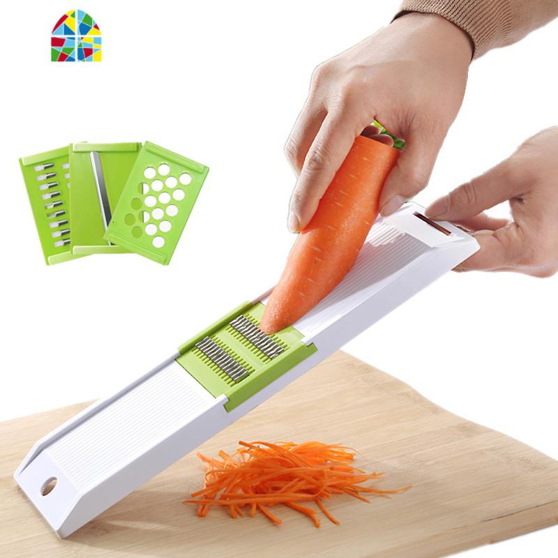 [加强版]多功能切菜器厨房土豆丝切片切丝器瓜削皮器刨丝 FENGHOU 简易款-3刀片