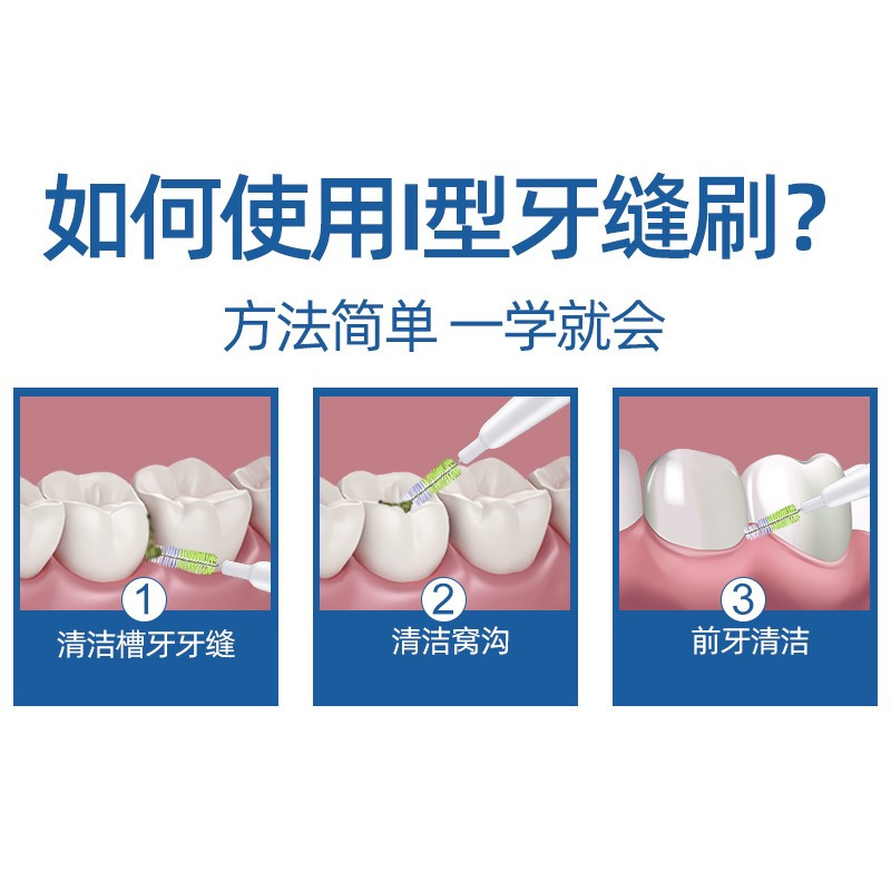 小鹿妈妈(FAWN MUM)牙缝刷齿间隙刷正畸矫正牙刷I型鹿龙2牙间刷0.6mm20支(赠随身盒)