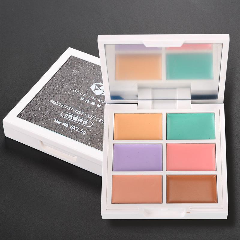 nyx六色遮瑕盘6色遮暇膏修容盘遮盖斑点调色提亮女旗舰店官方 黑色