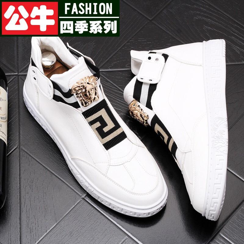 公牛四季男鞋清仓断码处理黑色马丁靴男男鞋百搭冬季英伦风短靴新款男士高帮板鞋时尚休闲白色男鞋内增高中邦牛仔靴青年短皮靴子