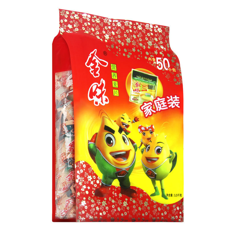 金味麦片原味家庭装1500g 谷物含糖即食燕麦片成人学生营养早餐粗粮麦片包装
