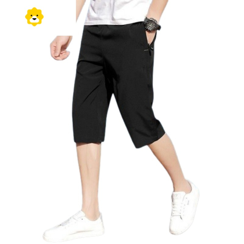 fishbasket七分裤男季宽松冰丝外穿休闲运动潮流天马裤大码男士短裤速