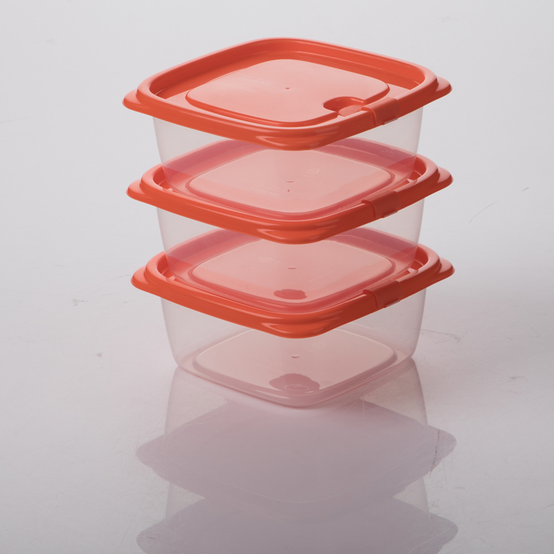 茶花 贝格保鲜盒460 460ml 正方形 3个/套高清大图