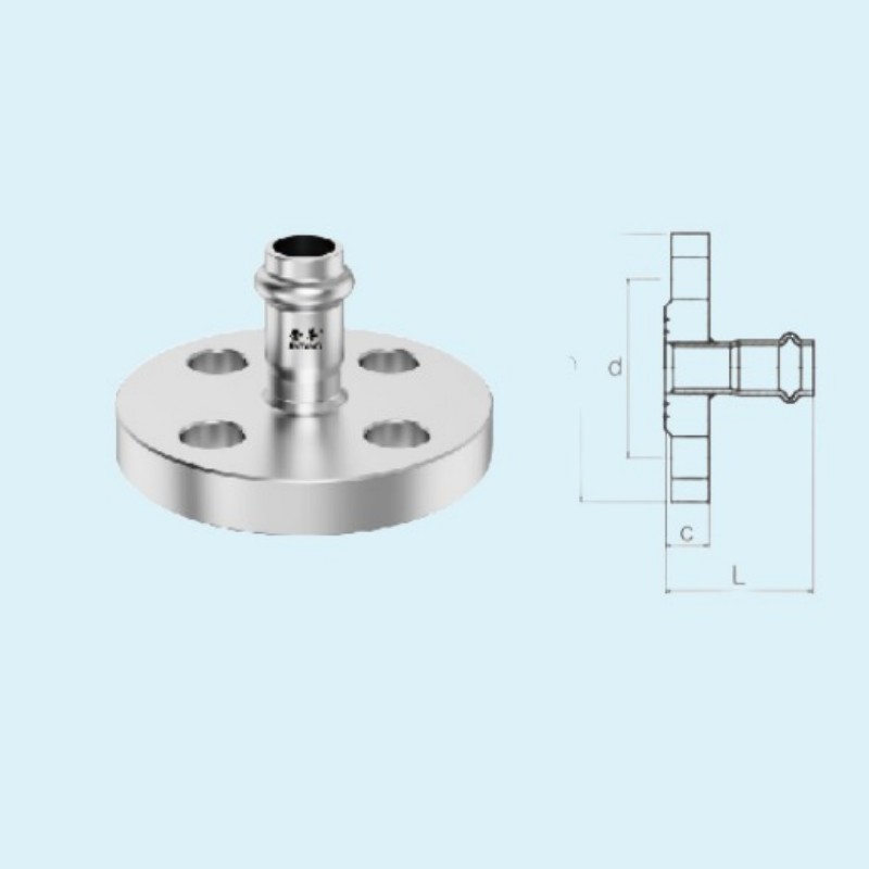金羊管件 DN65 304双卡压式法兰接头 只-高清大图