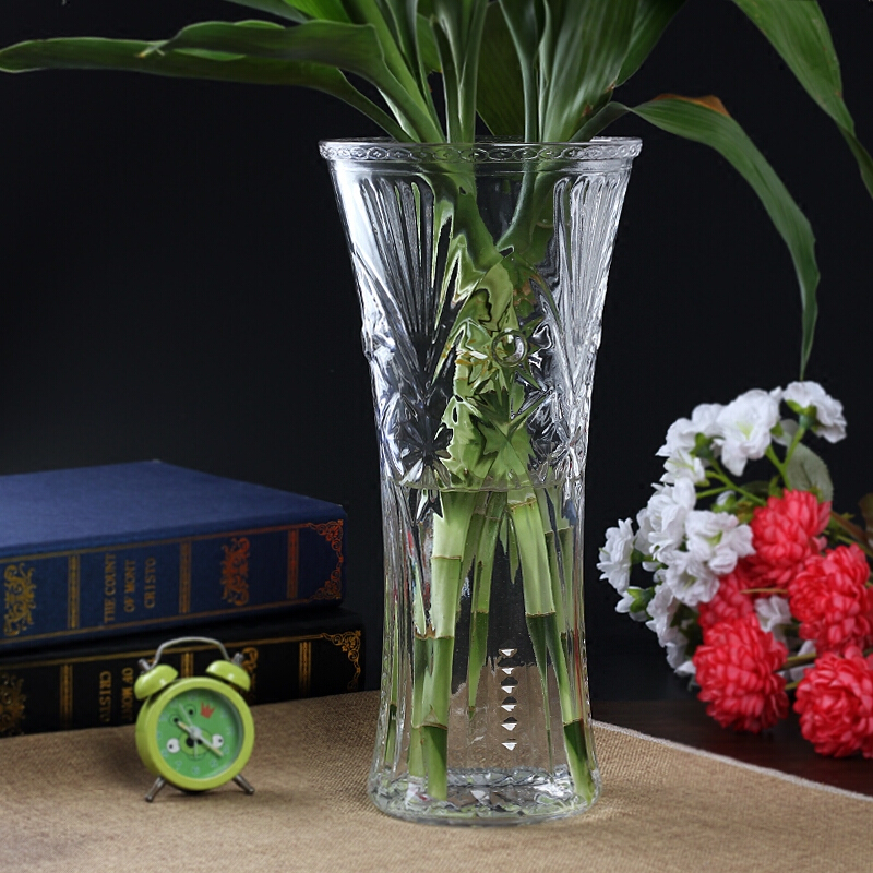 简约现代插花玻璃花瓶水培富贵竹玫瑰百合大号透明花器家居日用家居