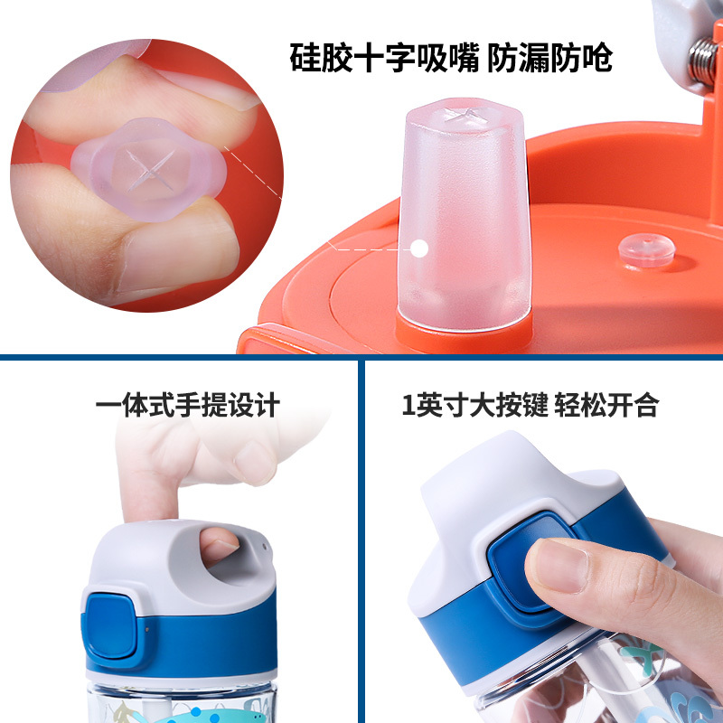 igg希格儿童水杯tritan吸管杯夏季宝宝水杯喝水防呛防摔家用幼儿园小学生 黄色小熊350ml[Tritan材质]高清大图