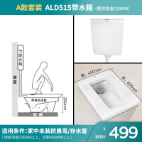 箭牌 （ARROW） 厕所蹲坑 陶瓷主体蹲便器水箱套装防臭马桶便池 含塑料水箱 可选存水弯ALD507