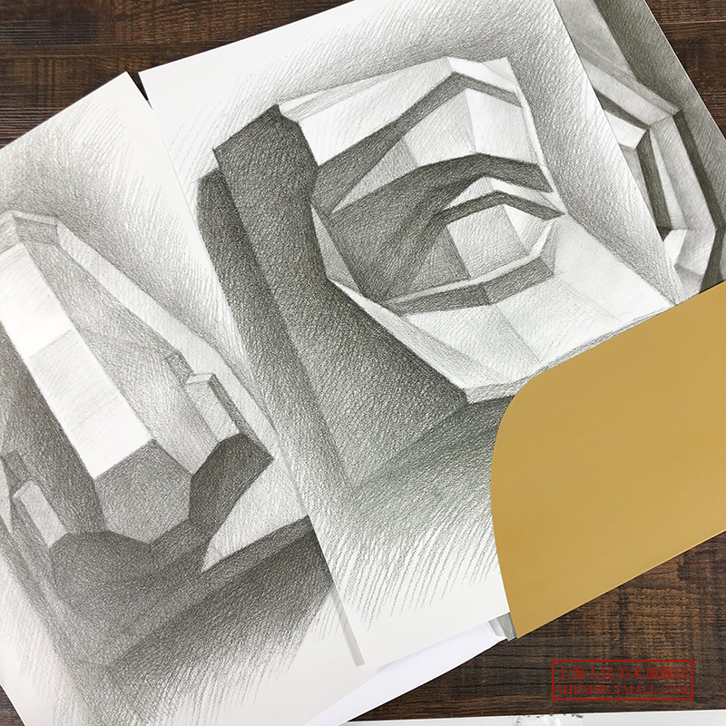 [醉染正版]俞建国高清素描临摹单片组合素描五官 素描临本赠素描纸 大开单片15幅高清放大素描石膏五官临摹素描头像素描绘画高清大图