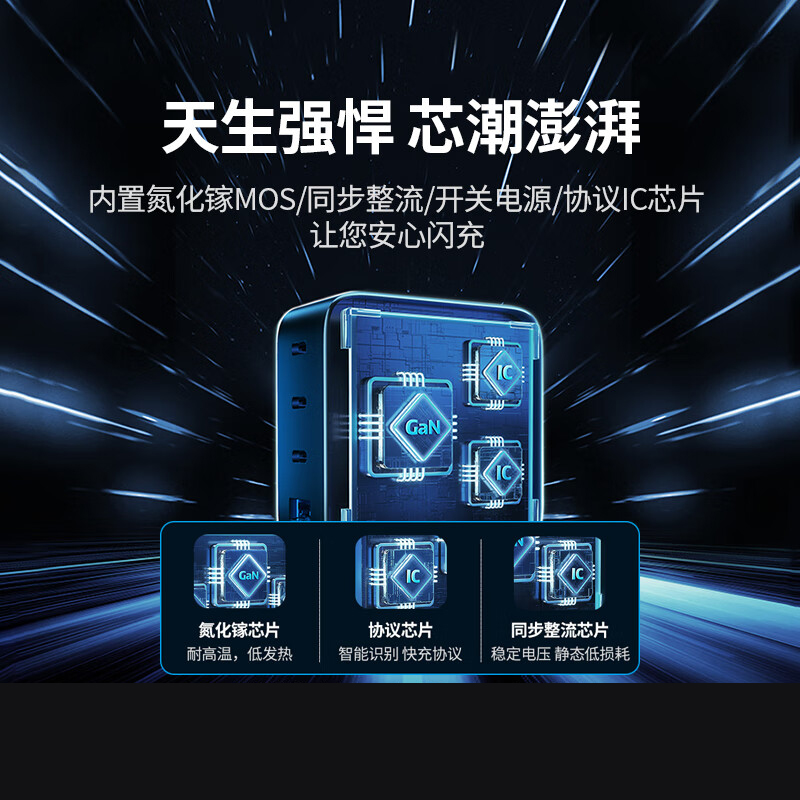 BYZ 氮化镓充电器套装100W兼容苹果15华为手机PD65W笔记本电脑MacbookPro多口USB-C快充头线高清大图