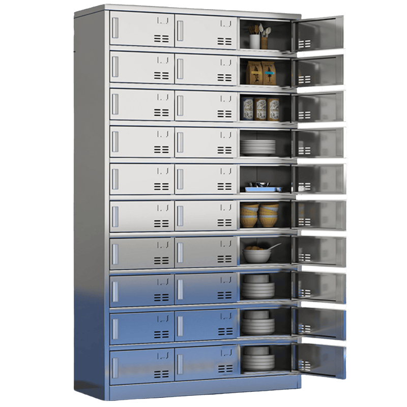 豫龙都不锈钢餐盘柜30门台高清大图