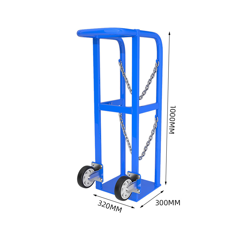 臻远ZY-J30氧气瓶固定架氮气罐氩气存放架 40L单瓶架带轮子高清大图