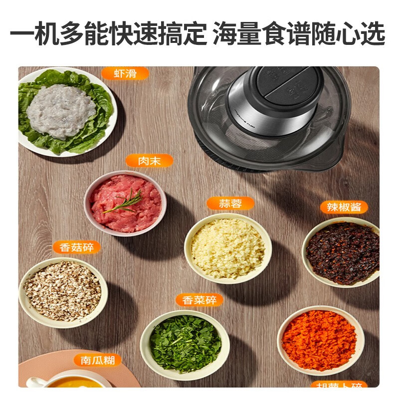 九阳(Joyoung)绞肉机家用电动多功能料理机搅拌婴儿辅食机切菜绞馅不锈钢碎肉S35-LA551高清大图