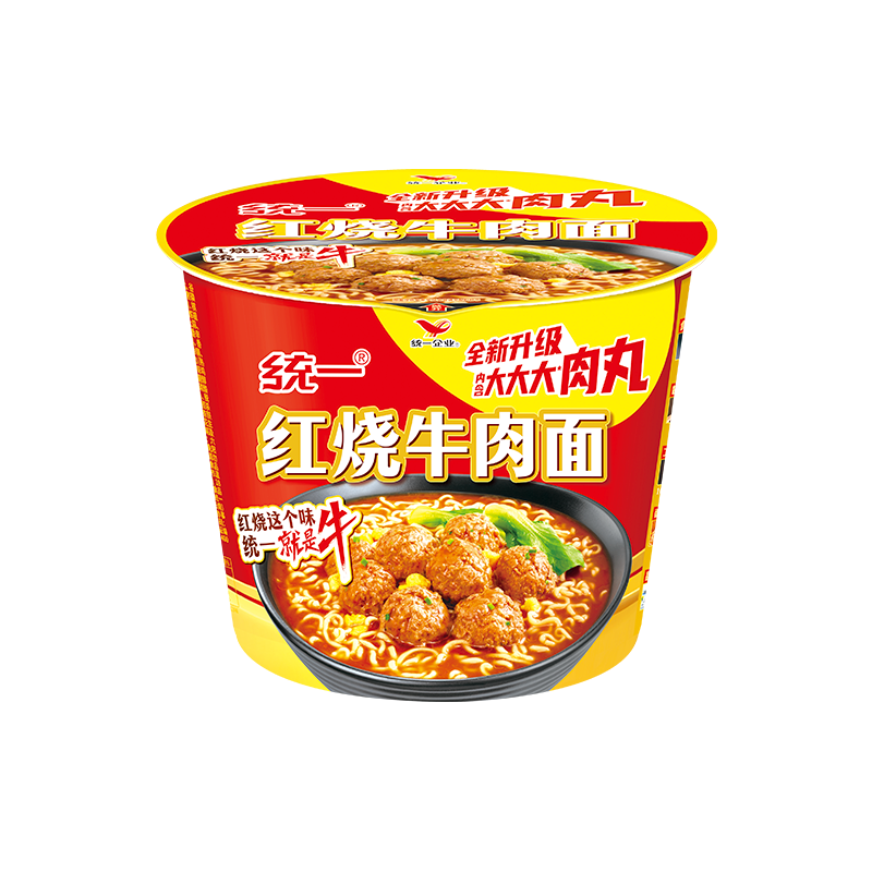 统一 方便面 来一桶 红烧牛肉味 103g*12桶 整箱装