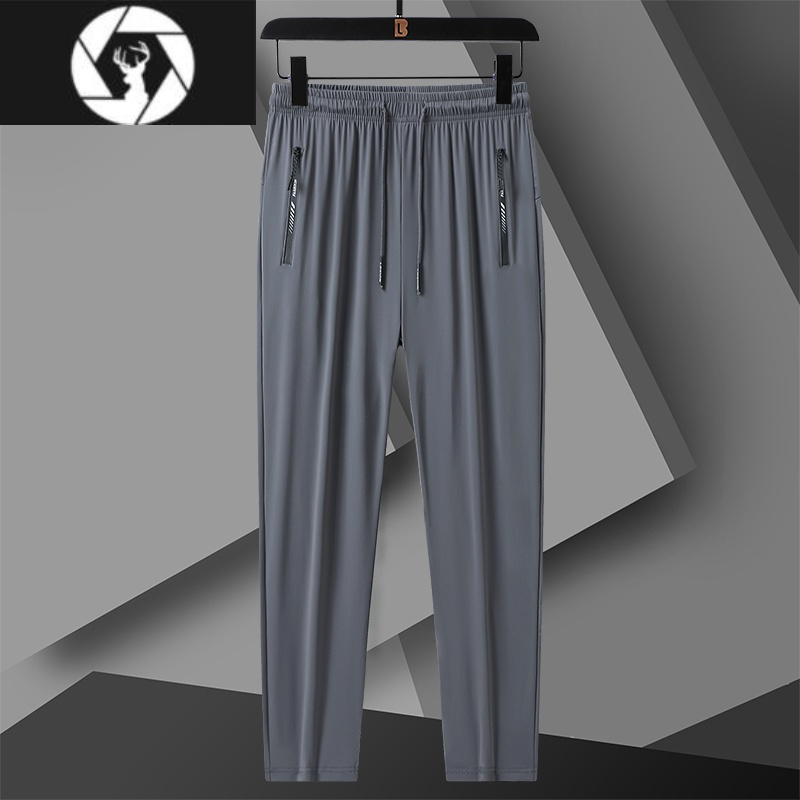 hongzun300斤冰丝弹力速干男长裤子夏季加肥加大超薄肥佬大码休闲运动