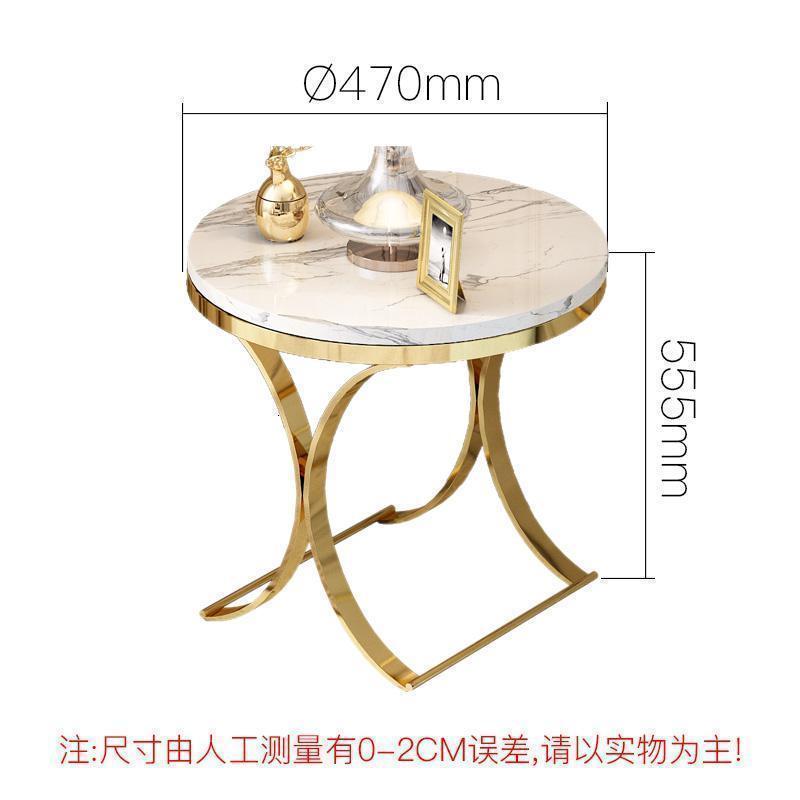 森美人现代简约美式角几客厅边几轻奢大理石沙发边几圆形小茶几 款式2：中花白