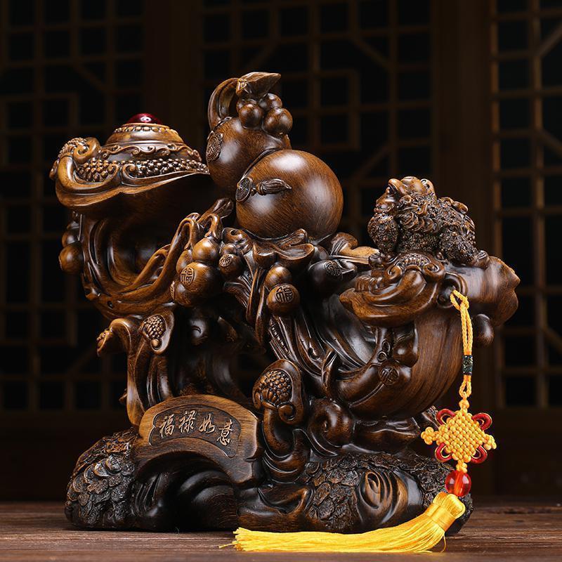 玉如意葫芦摆件旺财三足金蟾工艺品家居客厅酒柜风水装饰礼品_160_884