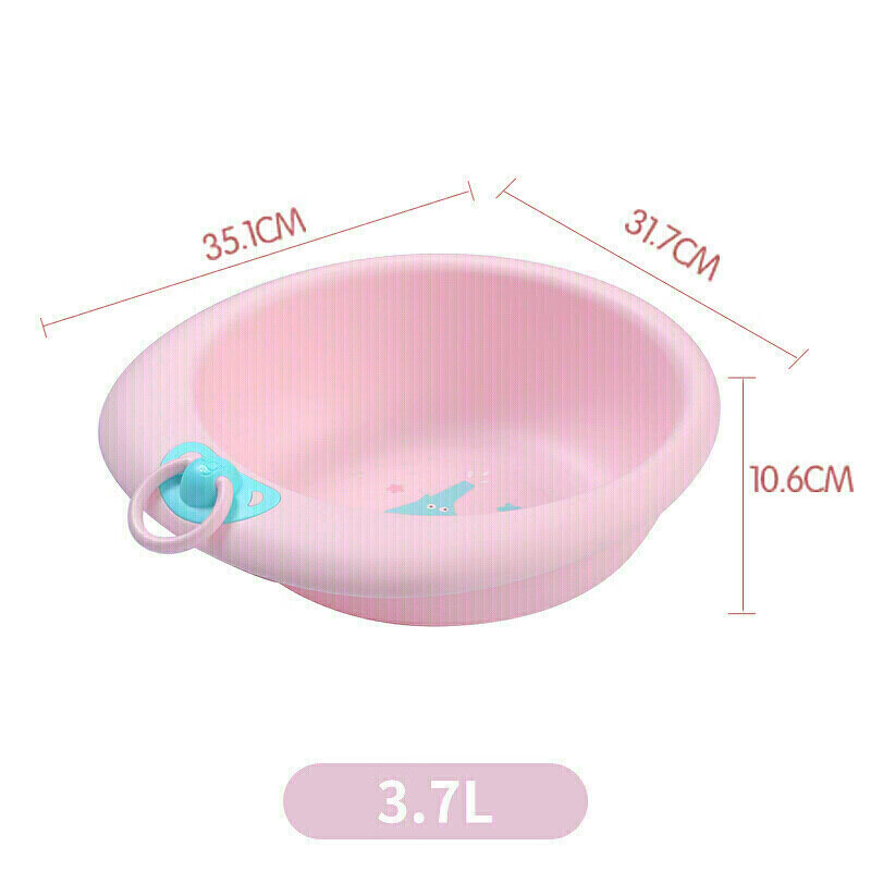 茶花(CHAHUA)塑料盆中号洗脸盆抗菌加厚宝宝盆洗衣服洗脚盆粉色* 351002高清大图