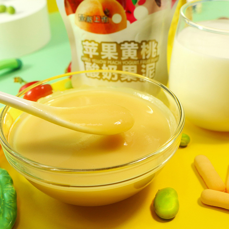 方广 苹果黄桃酸奶果泥5袋 103g/袋 一岁以上婴幼儿辅食果泥宝宝儿童营养健康零食果汁泥水果泥吸吸袋无添加