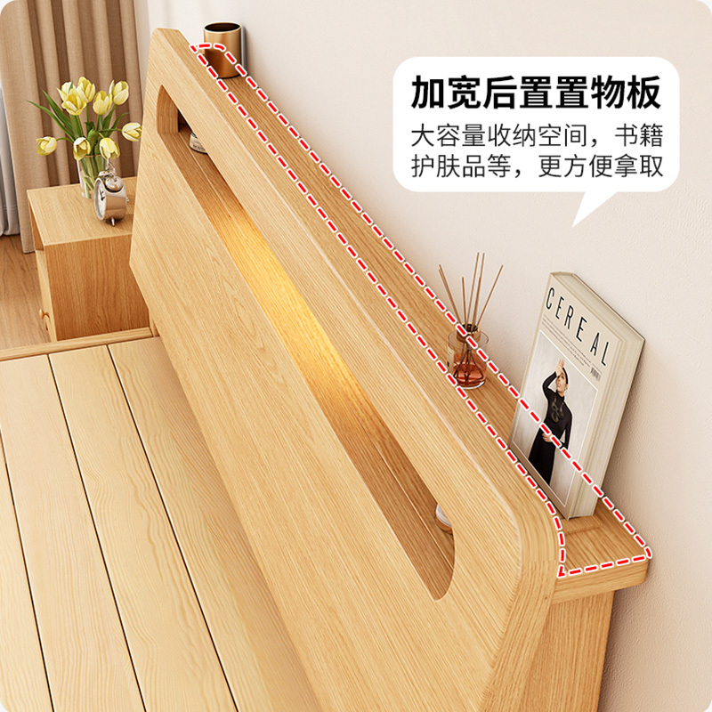 实木床简约现代双人床架1.5米经济型工厂直销1.2单人床出租房家用高清大图