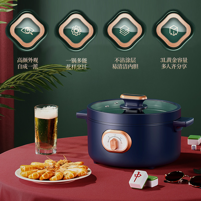 长虹(CHANGHONG)电火锅家用多功能电煮锅 迷你学生宿舍锅煮面电热锅烧烤肉炒菜大容量CZG-30D2