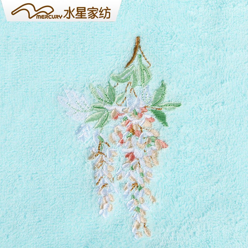 水星家纺MERCURY成人全棉加大浴巾 70*140cm威尼斯花园精梳全棉绣花浴巾