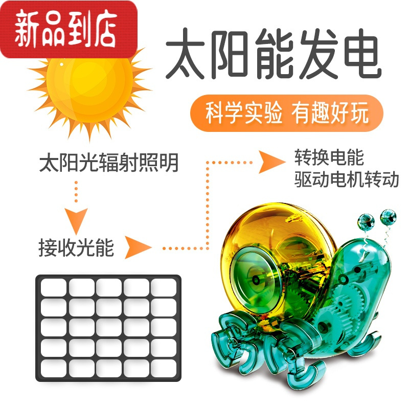 真智力steam太阳能蜗牛儿童玩具趣味科学实验小制作手工材料包益智diy DIY太阳能蜗牛[绿色]