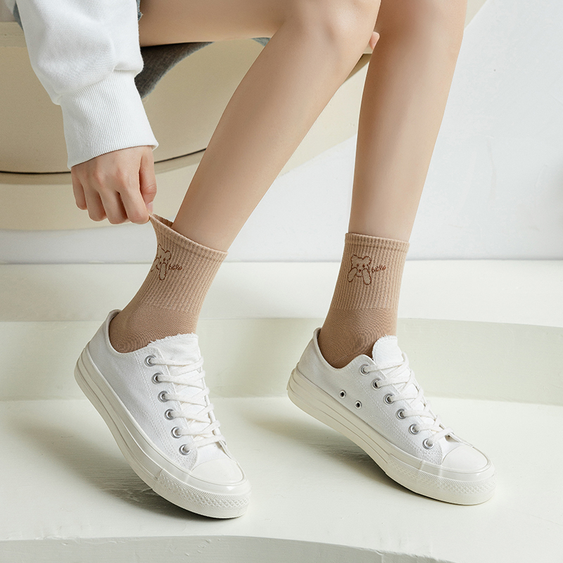 中筒袜可爱日系少女纯棉袜子女薄款百搭运动长袜ins潮舒适透气