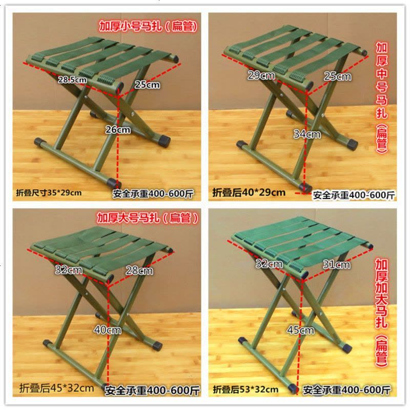 便携式可折叠凳火车小马扎凳子成人家用户外简易板凳军工加厚椅子 军工加厚大号靠背椅（军绿色）图片