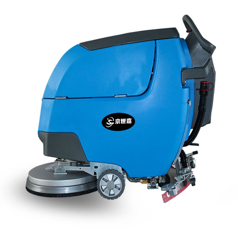 京世嘉 锂电款手推式洗地机吸拖一体机商用工业洗地机物业保洁洗地车电动多功能洗地医院商场拖地机 JS-X5L 蓝色