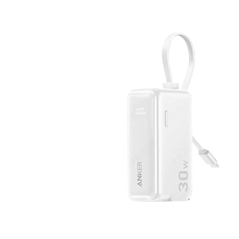 ANKER安克能量棒三合一充电宝5000毫安PD30W自带type-c线A1636 白