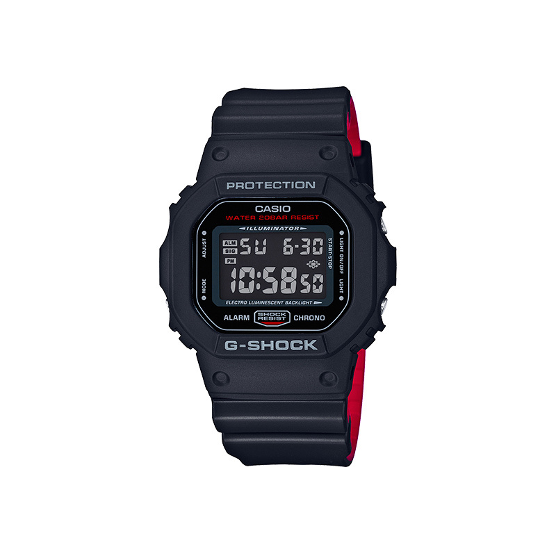 卡西欧(CASIO)G-SHOCK系列电子手表小方块潮流男士腕表 DW-5600HR-1PR