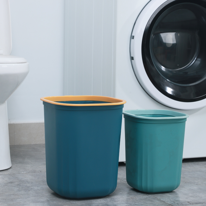 鑫环境 垃圾桶无盖带压圈创意北欧波浪纹加厚家用客厅卧室厨房卫生间纸篓高清大图