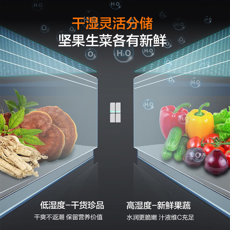 [官方正品]容声冰箱620升十字门四开门超薄嵌入式冰箱一级能效 变频节能大动力BCD-620WD19FP以旧换新