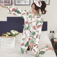 春秋季和服睡衣女长袖套装韩版清新学生可爱秋冬性感两件套家居服