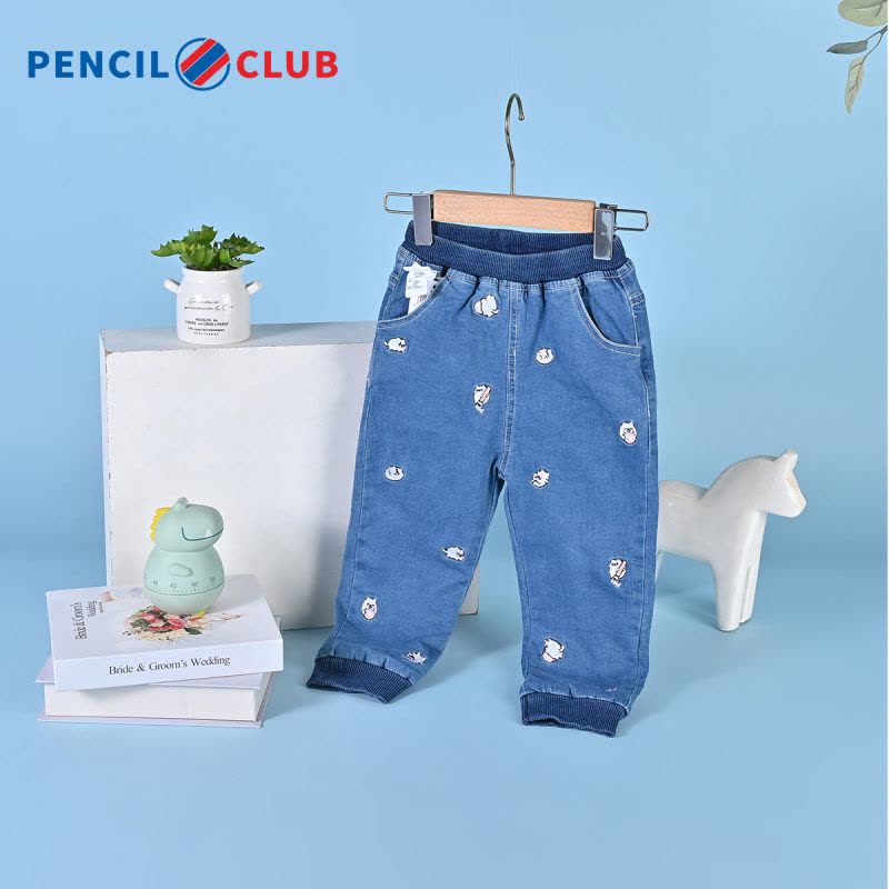 [福利]铅笔俱乐部童装女小童长裤冬装儿童牛仔棉裤宝宝保暖裤子图片