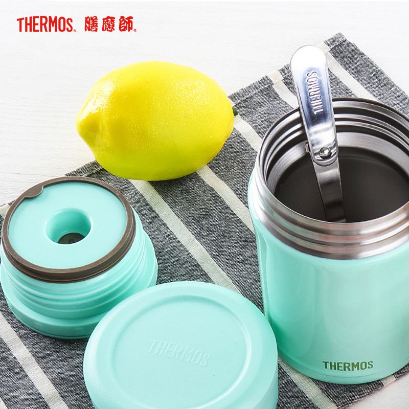 膳魔師(THERMOS)焖烧杯/罐TCLA-470S保温杯饭盒膳魔师316L不锈钢470ML自带餐具五色可选 家用/通用
