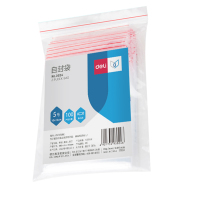 得力3024自封袋(透明)-5号(100个/包)130x100mm防水防尘防潮食品保鲜收纳PE透明密封袋