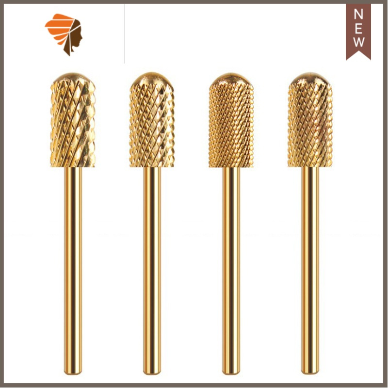 修甲卸甲皮打磨钻头美甲店钨钢打磨头磨甲抛光通用工具三维工匠金色