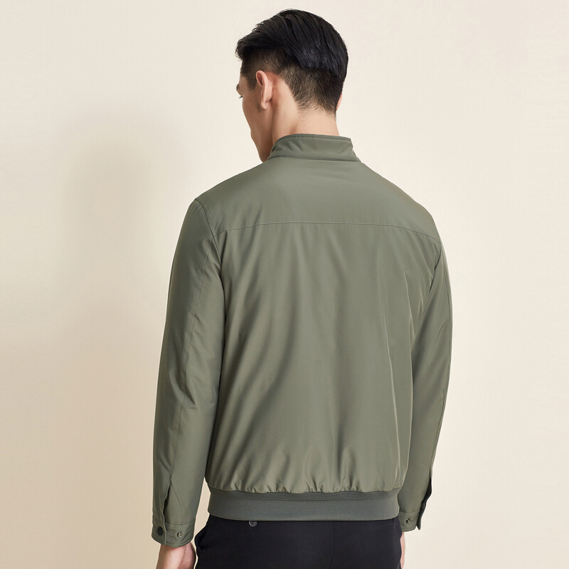 七匹狼夹克外套男士秋季新款商务休闲立领薄棉茄克男装衣服上衣