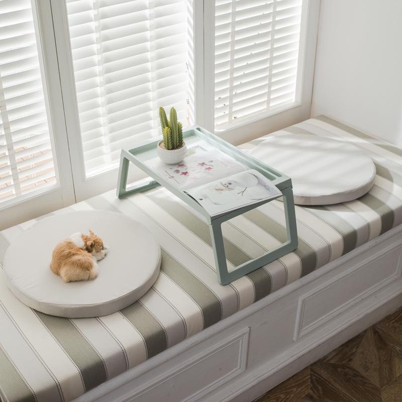 BONJEAN北欧高密度海绵飘窗垫窗台垫定做沙发垫条纹阳台榻榻米垫卡座 格条98cm飘窗垫