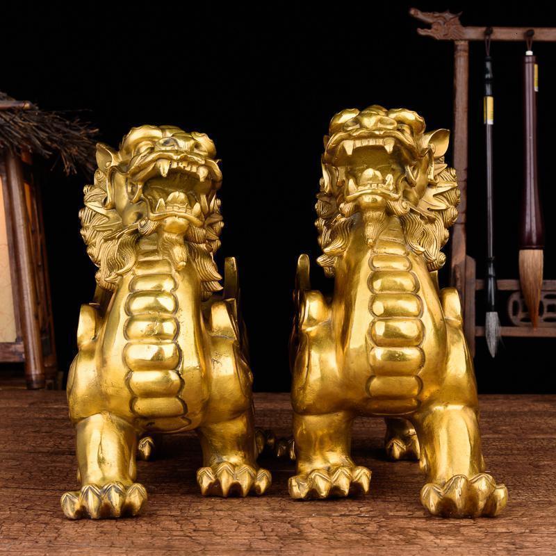 纯铜貔貅摆件一对大号客厅办公室酒柜家居风水装饰品_871_862