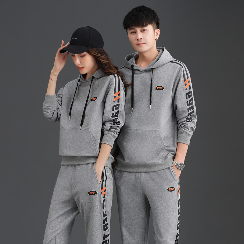 均妮 运动套装男春秋运动服装男休闲运动装女跑步情侣卫衣运动服女套装两件套情侣装