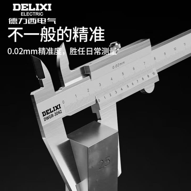 德力西不锈钢游标卡尺油标小型家用工业级油表千分尺高精度卡尺 专业级包过计量检测0-300mm图片