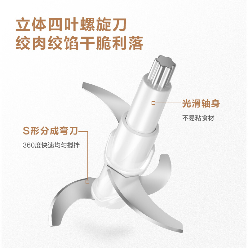 美的(Midea)绞肉机家用碎肉机电动婴儿辅食机料理机绞肉馅机台式搅拌机MJ-LZ35Easy236