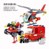 城市警察系列消防车警车总局兼容乐高模型拼装积木6-12岁玩具 咖啡色消防求援A款