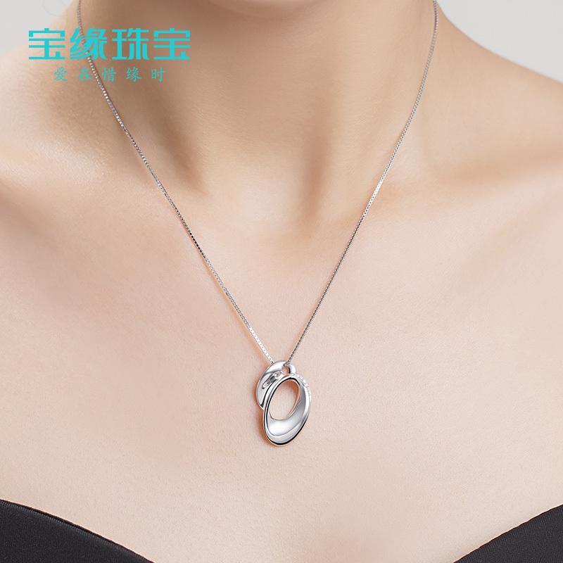 [圆舞曲坠]925银项链女款 时尚坠锁骨链 情人节生日礼物送女朋友七夕情人节礼物