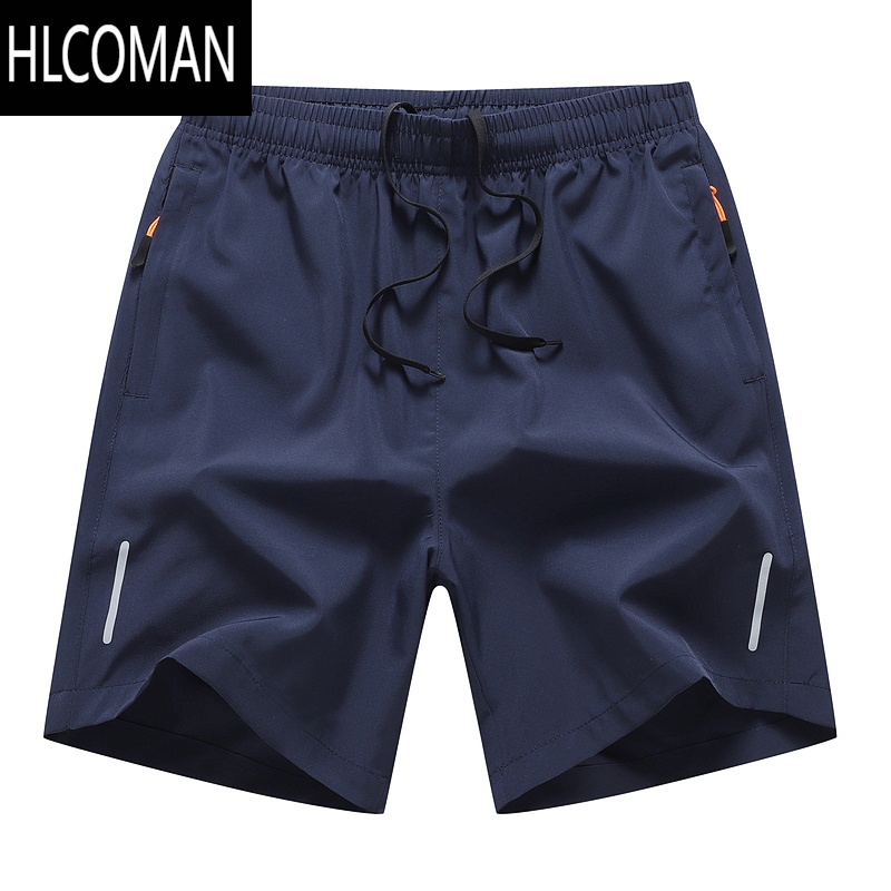 HLCOMAN短裤男运动夏季短裤男士轻薄透气冰丝凉感休闲速干裤运动五分裤 深蓝(单条) 2XL140-155斤
