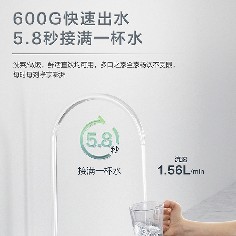 海尔(Haier) 净水器家用净水机1000G大通量直饮机RO反渗透纯水机 厨下式HRO10H06-2U1