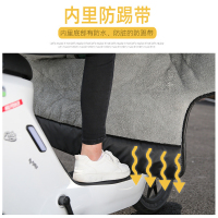 电动车电瓶车挡风被加厚加绒秋冬保暖防风被加大侧翼防水防雨挡风罩咖兔
