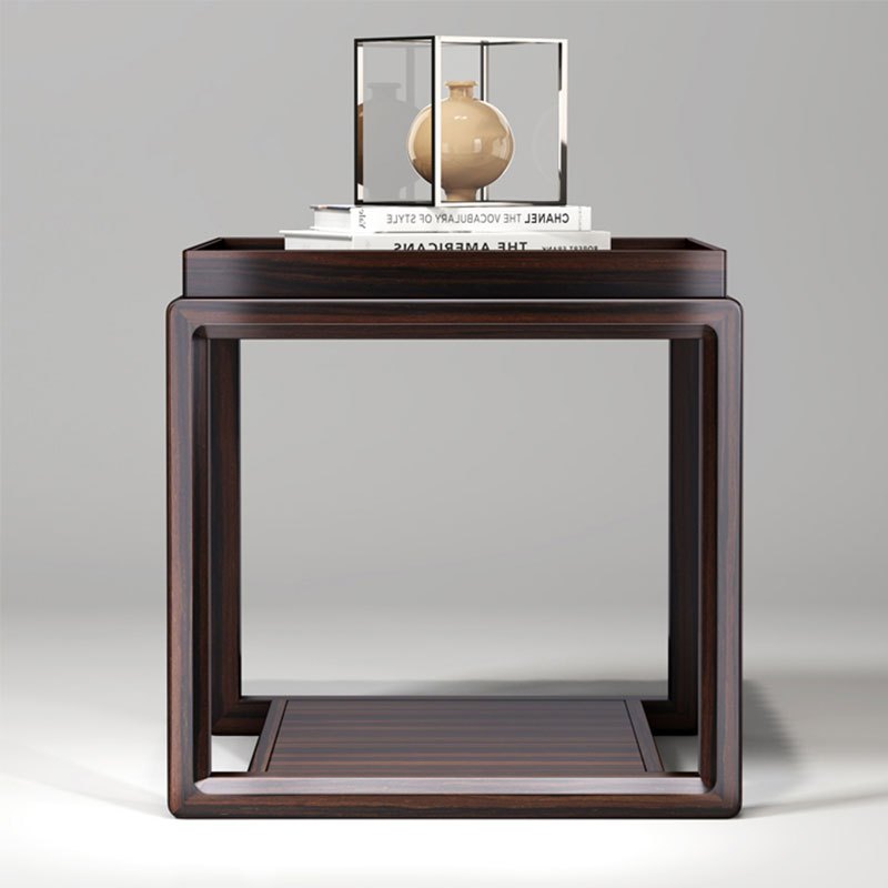 李府家缘新中式边几全实木客厅沙发角几大理石轻奢方几中国风家具